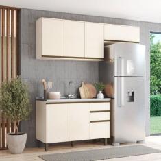 Imagem de Cozinha Compacta 3 Pe as 100% Mdf Com A reo 3 Portas Connect