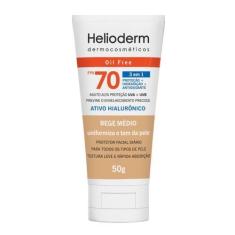 Imagem de Protetor Solar Facial Helioderm Oil Free 3 em 1 FPS 70 Cor Bege Médio 