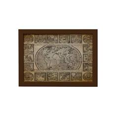 Imagem de Quadro Vintage Mapa Antigo Navegações Moldura Marrom 22x32cm