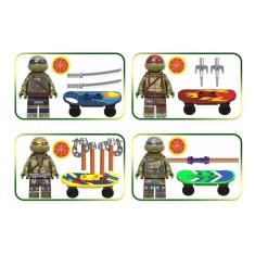 Imagem de Boneco Blocos De Montar Kit Tartarugas Ninjas Dark Especial