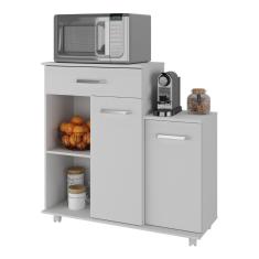 Imagem de Armário De Cozinha Balcão Multiuso Para Microondas Multimóveis Mp2189 Branco Branco