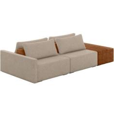Imagem de Sofá Ilha Modular Para Sala 232cm com Puff Dublin K01 Linho Bege Sinté