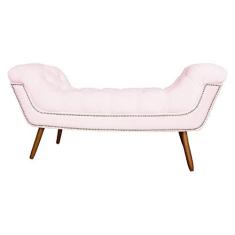 Imagem de Recamier Calçadeira Estofado Sienna Casal 140 Cm Corano Rosa Bebe - LM DECOR