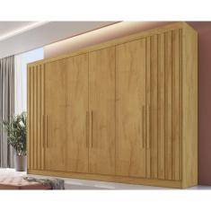Imagem de Guarda Roupa Casal 6 Portas (2 Ripadas) e 6 Gavetas Potente Peroba - Europa
