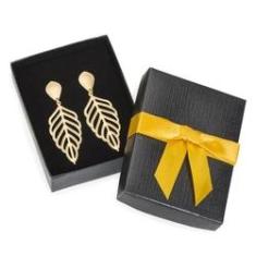 Imagem de Brinco Ouro 18K Banhado Feminino Folha Eva Ibiza - Grande