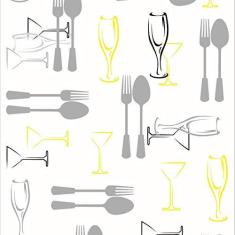 Imagem de Papel De Parede Lavável Talheres De Fundo  15M