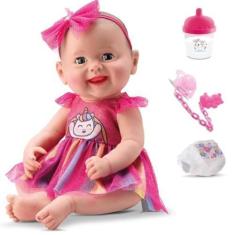 Imagem de Boneca New Born Divertoys Vestido Arco-Iris Ref.8202