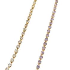 Imagem de Pulseira Infantil Banhada A Ouro Com Pedras De Strass Bijou Art