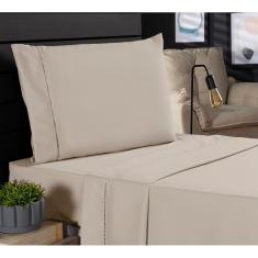 Imagem de Jogo de Cama Classic Solteiro Percal 400 Fios Ponto Palito 03 Peças