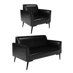 Imagem de Sofá Namoradeira com Poltrona Pés Villach Marisa Corano D03 - D'Rossi