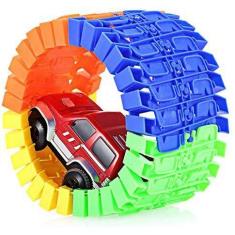 Imagem de Brinquedo Carrinho Anda Na Pista Flexivel Colorida Mágica Trilha Maluc