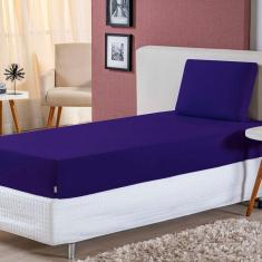 Imagem de Jogo De Lençol Solteiro Malha 100% Algodão 2 Peças Cor Roxo