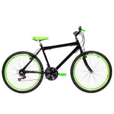 Imagem de Bicicleta Masculina Aro 26 Mtb Aero 18 Marchas Cor Preta E Verde