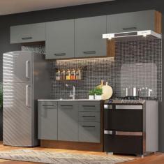 Imagem de Cozinha Compacta Madesa Agata 280002 com Armário e Balcão - Rustic/Cin