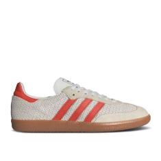 Imagem de adidas Originals Tênis de futebol masculino Samba, Branco cristal vermelho pré-amado, 41