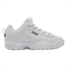 Imagem de Tênis Infantil Fila Original Disruptor White Navy Red Escolar Escola Colegial Colégio Original Menino Masculino Conforto Durabilidade AnatômicoVoltasàsAulas Macio Calce Fácil Resistente