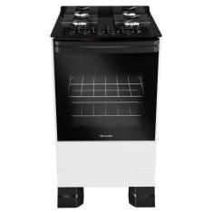 Imagem de Fogão Mueller 4 bocas Branco com Mesa de Vidro e grades de ferro fundi