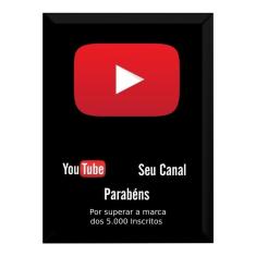 Imagem de Quadro Cenario Youtube Placa 5000 Inscritos Personalizada