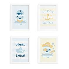Imagem de Quadros Para Quarto De Bebê Marinheiro Moldura  33x43