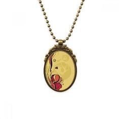 Imagem de DIYthinker Colar vintage de flor flor flor flor flor flor flor flor colar antigo pingente chaveiro