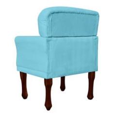 Imagem de Kit 02 Poltronas Decorativas Anita Pés Luis XV Suede  Turquesa - DS Estofados
