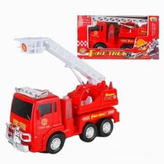 Imagem de Caminhão De Bombeiro Brinquedo Infantil Carrinho Com Som Sirene Luzes