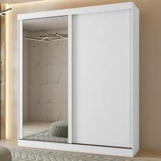 Imagem de Guarda-roupa Casal 2 Portas 2 Gavetas Zeine com espelho Branco