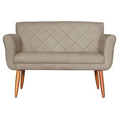 Imagem de Namoradeira Decorativa Isabela Pés Palito Suede Capuccino - DS Estofados