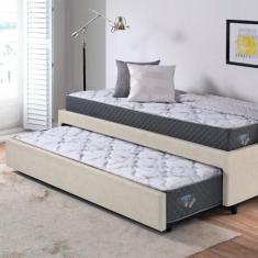 Imagem de Bicama Box Solteiro Areia 88X188 Com Dois Colchões Adapto Molas Ensaca