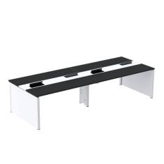 Imagem de Mesa de Plataforma Dupla para 4 Pessoas Corporativa 260x140/4p Preto/Branco