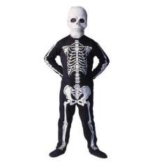 Imagem de Fantasia de Esqueleto Infantil Longa Com Máscara pro Halloween - Sulam
