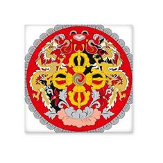 Imagem de Decalque brilhante de ejo de cerâmica do país com emblema nacional do Butão