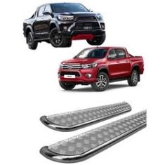 Imagem de Estribo Hilux 2016 a 2020 Chapa de Aço Cromado C/D