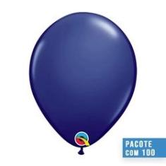 Imagem de Balão De Látex Azul Marinho 11 Polegadas - Pc 100un - Qualatex #57127