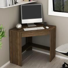 Imagem de Mesa De Escritório Em L Com 1 Gaveta - Nogal