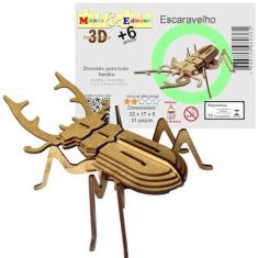 Imagem de Brinquedo Quebra Cabeça 3D Besouro Escaravelho Mdf