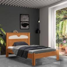 Imagem de Cama De Solteiro Mdf Nature Off White Flex Amsterdã Fênix