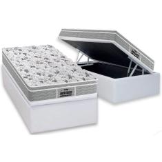 Imagem de Cama Box Baú Solteiro: Colchão Espuma Probel D45 / ep Guarda Costas PróExtreme Plus + Base crc Courano White(88x188)