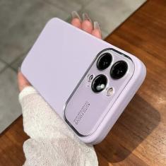 Imagem de Capa de proteção para câmera de janela de silicone líquido para iPhone 14 13 12 Pro Max lente de vidro de cor sólida capa macia, roxa, para iPhone 12 Pro