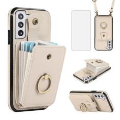Imagem de Asuwish Capa de celular para Samsung Galaxy S22 5G carteira celular com protetor de tela de vidro temperado alça transversal anel suporte RFID cartão de crédito S 22 22S 4G G5 15.5 cm mulheres meninas