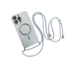 Imagem de Capa magnética de cordão crossbody para iPhone 15 14 13 12 11 Pro Max Plus X XS XR Capa de proteção de câmera de TPU macio, azul Sierra, para iphone X ou XS