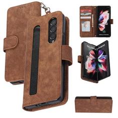 Imagem de FunnyWin Capa carteira de couro para Samsung Galaxy Z Fold 6 com suporte para caneta S com compartimento para cartão com suporte TPU amortecedor frontal Z Fold 6 capa de couro à prova de choque para