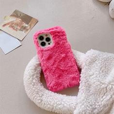 Imagem de Capa de telefone de pelúcia de pele quente para iPhone 14Plus 14Pro 14 13 12 Pro Max 11 11Pomax Capa de telefone com proteção de lente de câmera, rosa, para iPhone 14Pro Max