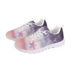 Imagem de GOSTONG Tênis de corrida feminino, de malha respirável, antiderrapante, atlético, academia, treinamento, uso ao ar livre, branco, 34-46, Tie Dye-roxo rosa, 34