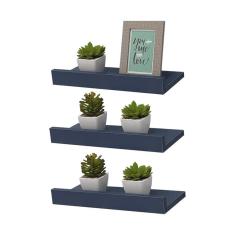 Imagem de Kit 3 Prateleiras Porta Quadros 40 x 15cm  Suporte Invisível