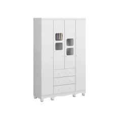 Imagem de Guarda Roupa Bebê Moveis Peroba Uli 04 portas 03 gavetas mdf