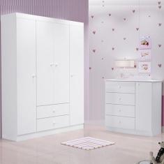 Imagem de Guarda Roupa De Bebê 4 Porta E Cômoda 4 Gaveta  - Phoenix Baby