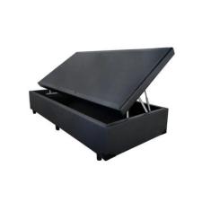 Imagem de Cama Box Baú Solteiro material sintético Preto com Pistao A Gás Abertu