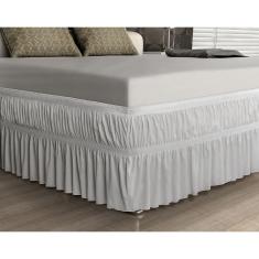 Imagem de Saia Para Cama Box Malha King Size Branco Adomes