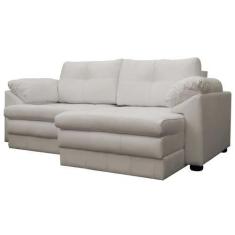 Imagem de Sofá Retrátil 2 Lugares Bipartido Sala De Estar Piece 175cm Couro Off